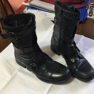 Born Combat Boots Blk leather Size 8